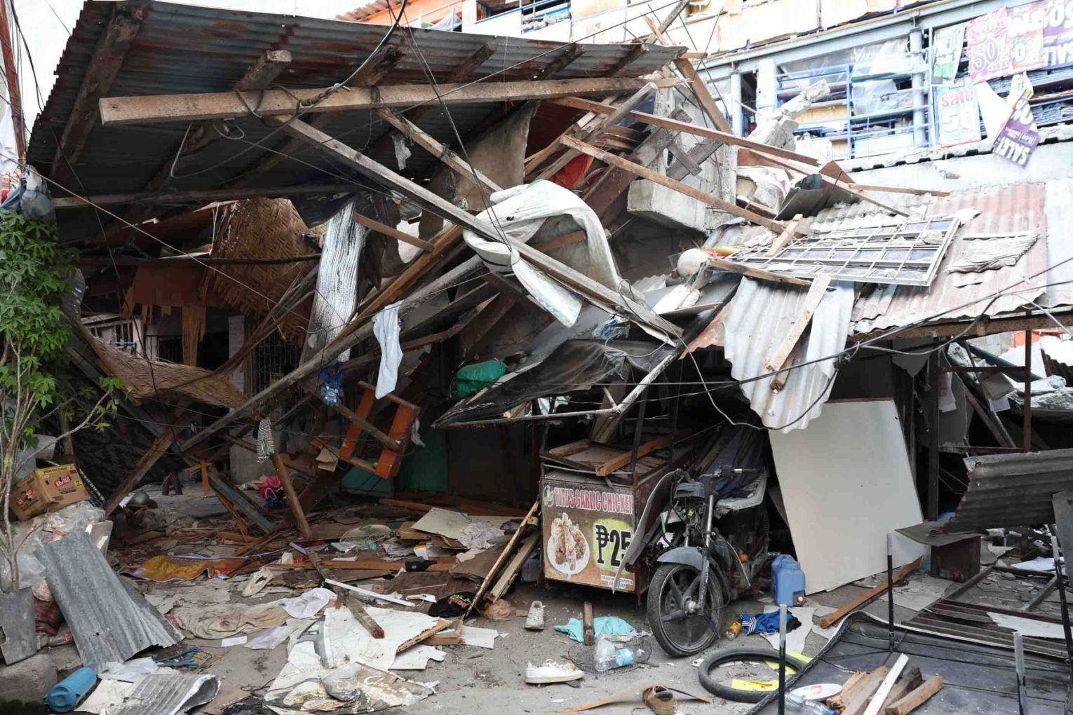 Damaged houses are seen following an earthquake in General Santos, Philippines Tuesday, June 9, 2026. Picture: AP Photo/Basilio Sepe