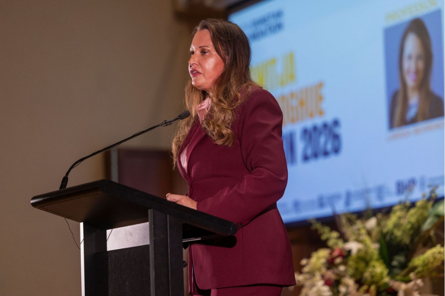 Professor Larissa Behrendt spoke about the importance of First Nations women leaders at the annual Lowitja O'Donoghue Oration. Photo: 
Frankie The Creative, courtesy of the Don Dunstan Foundation.