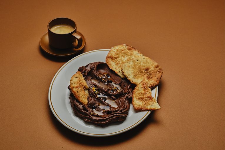 Thumbnail for Chocolate mousse with Spanish tortas de aceite