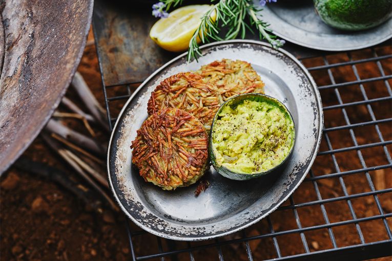 Thumbnail for Rosemary hash brown and avocado