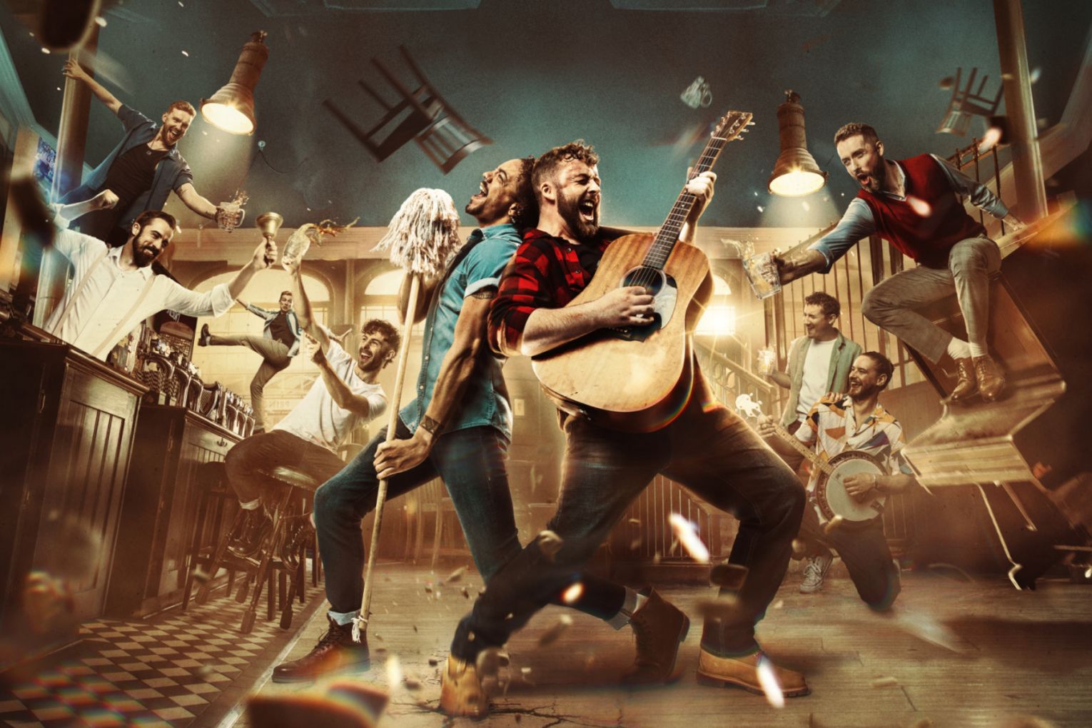 The long-awaited return of the Magic Mirrors Spiegeltent brings international hit The Choir of Man to Brisbane. Credit: Chris Cann Photography