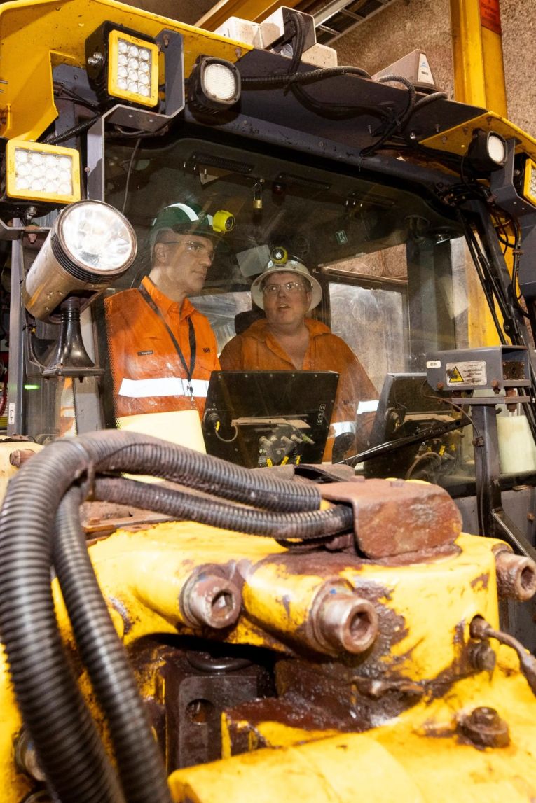 Premier Peter Malinauskas at BHP's Olympic Dam mine. Picture: NewsWire / Brett Hartwig