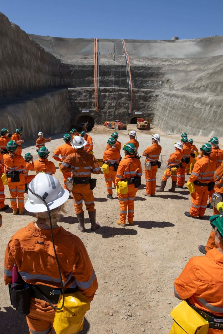 SA Premier Peter Malinauskas on site as BHP announce Olympic Dam projects worth $840 million in South Australia, 01 October 2025. Picture: NewsWire / Brett Hartwig