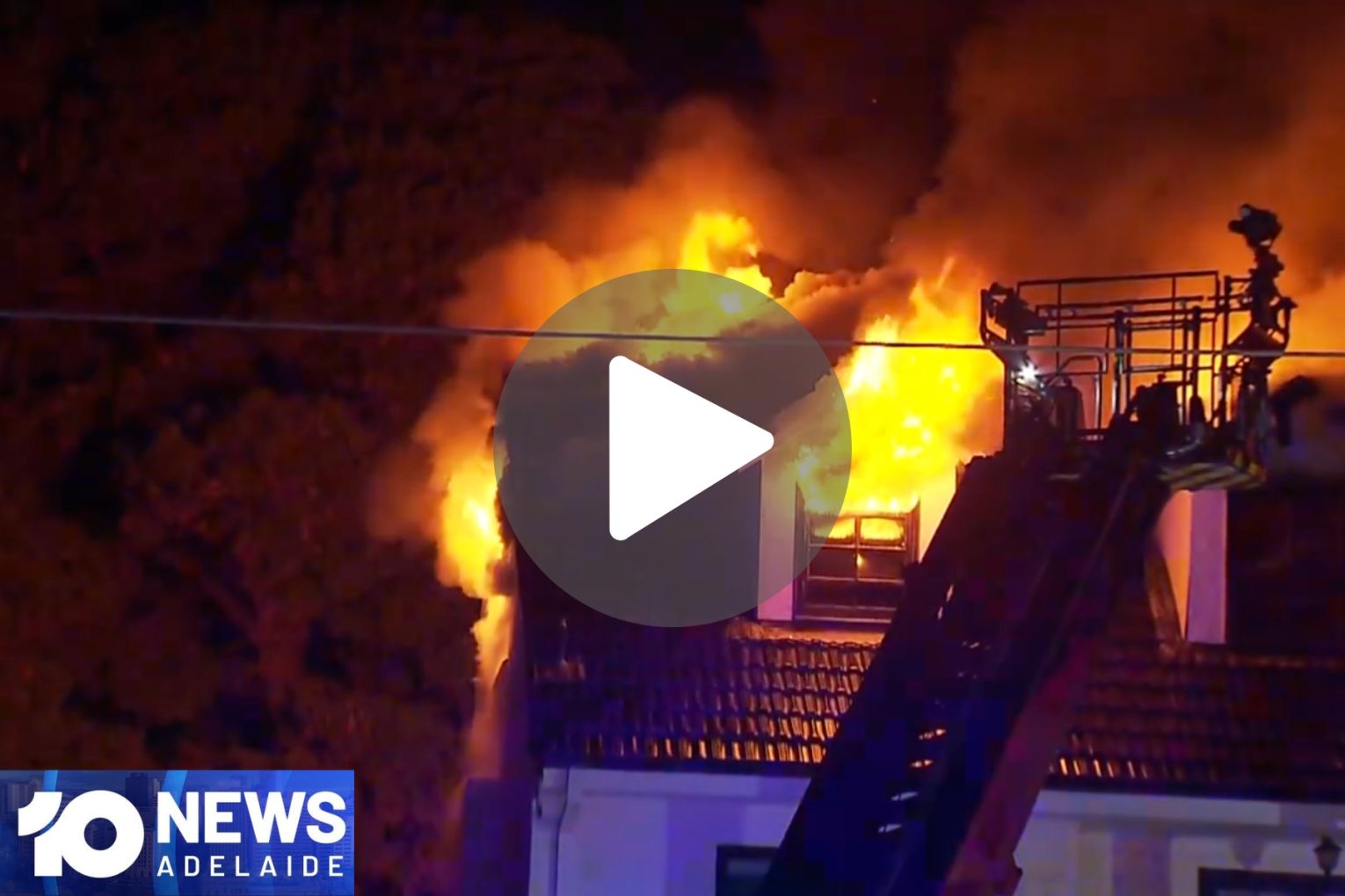 Thumbnail for VIDEO: Fire destroys mansion | Adelaide Hills business left devastated