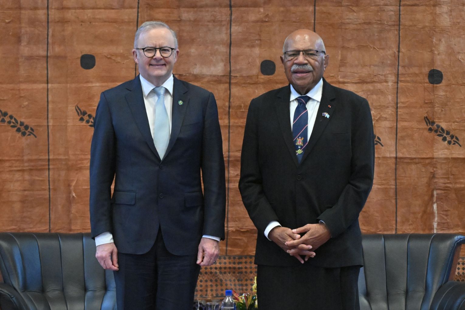 Australia’s Prime Minister Anthony Albanese and Fiji’s Prime Minister Sitiveni Rabuka. Picture: Mick Tsikas/AAP.