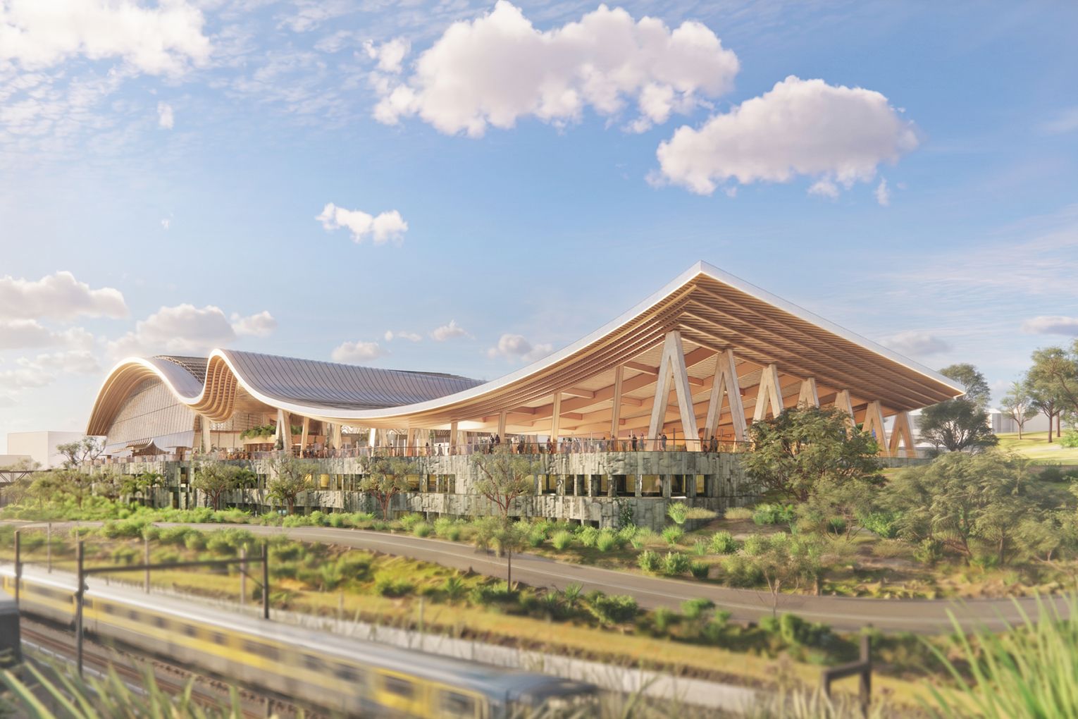 Artistic render of the National Aquatic Centre plans | Credit: Queensland Government