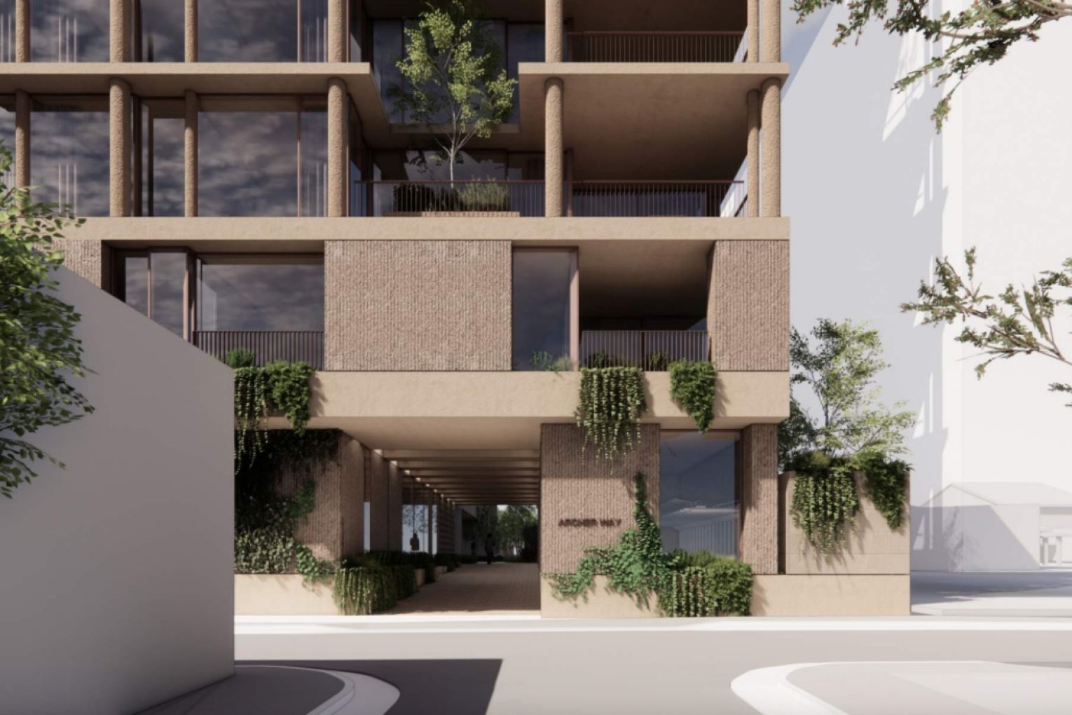 A render of a planned multi-storey apartment complex in North Adelaide. Render: Supplied