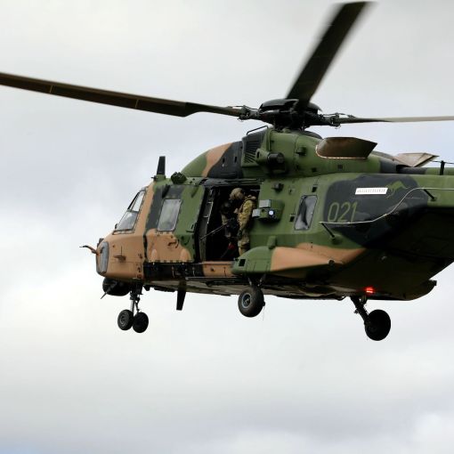 Thumbnail for Families return to army chopper crash site as men honoured