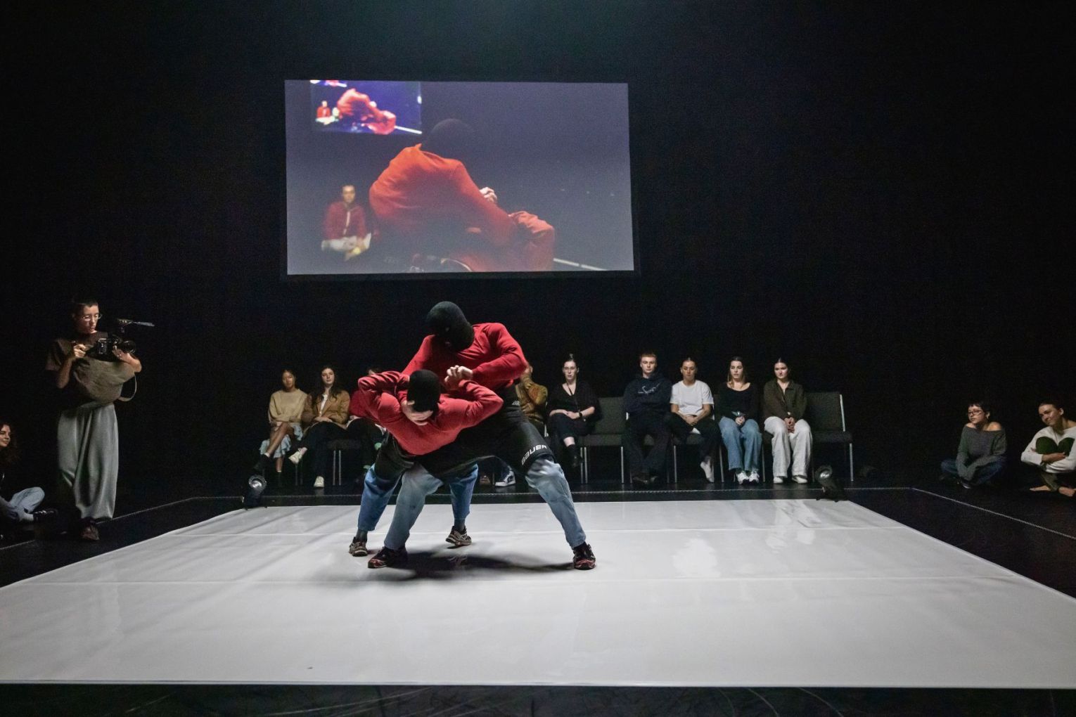 Dancing or wrestling? You be the judge at Australasian Dance Collective's THREE, which is now on at Brisbane Powerhouse. Photo: David Kelly