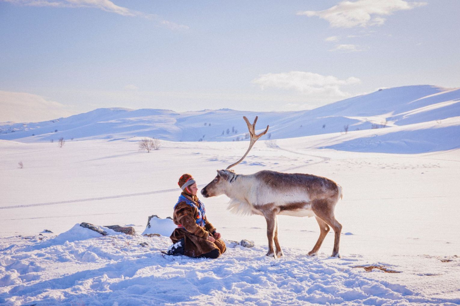 A scene from Árru, about a Sàmi reindeer herder and her family who are fighting to protect their lands - the opening night film at the Hurtigruten Nordic Film Festival.