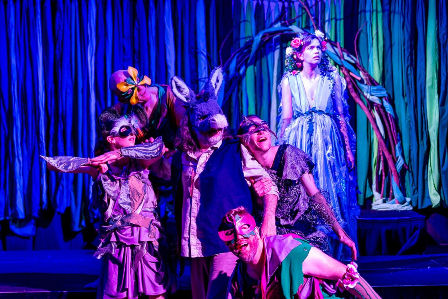 A scene from QSE and Pip Theatre’s production of A Midsummer Night’s Dream in 2025.