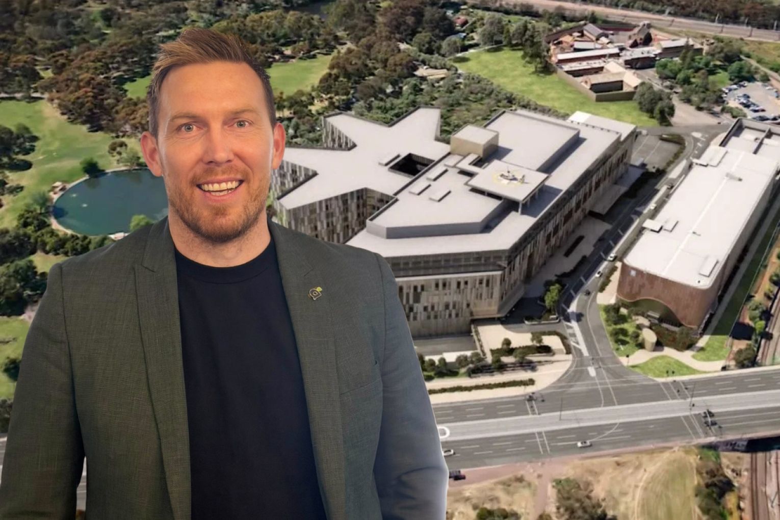 Corey McDonald is the project lead of the new Women's and Children's Hospital for Aurecon. Picture: Supplied. Render: Supplied