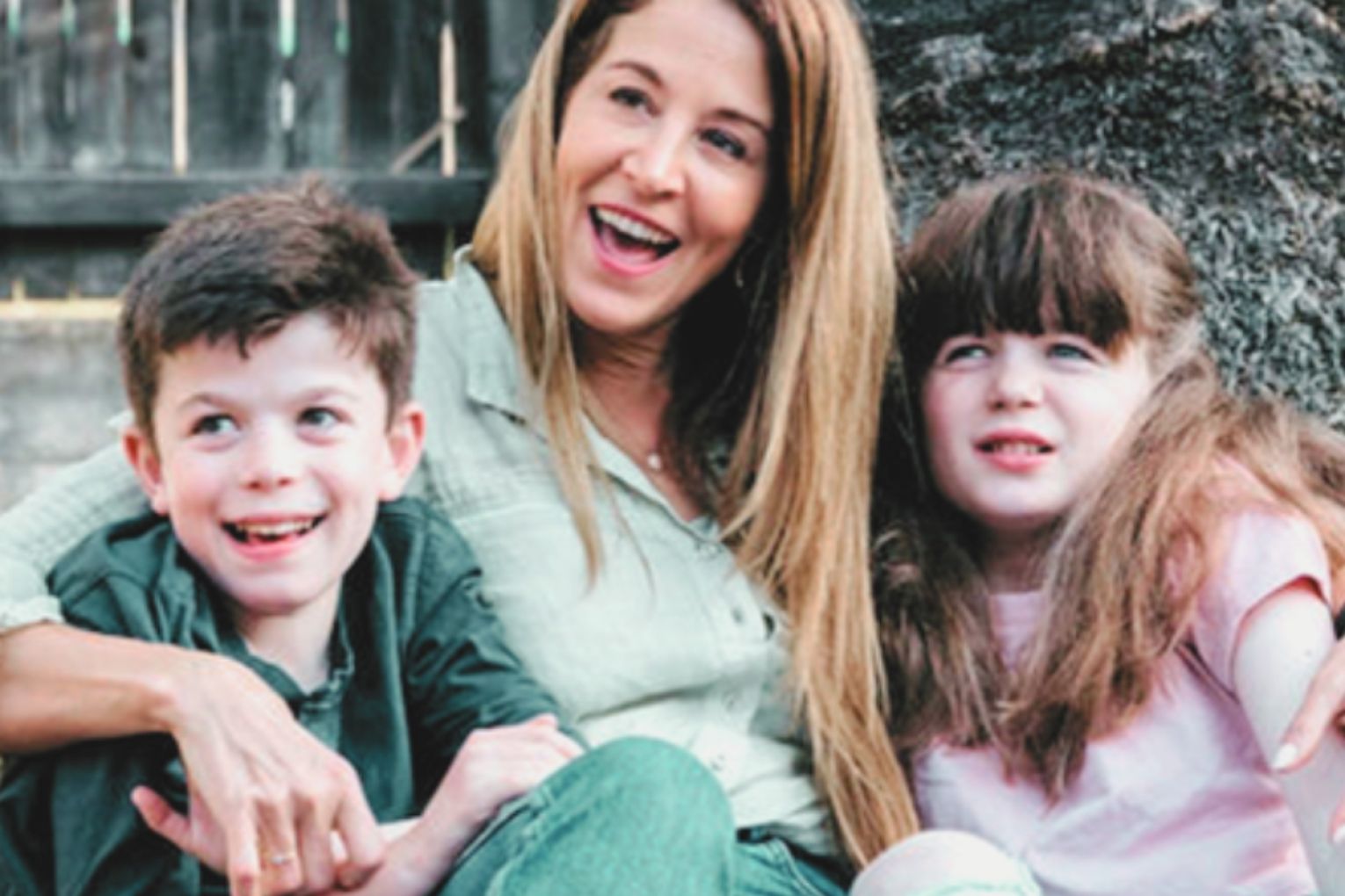 Megan Maack with her children Isla and Jude, who were diagnosed with Sanfilippo syndrome. (Supplied)