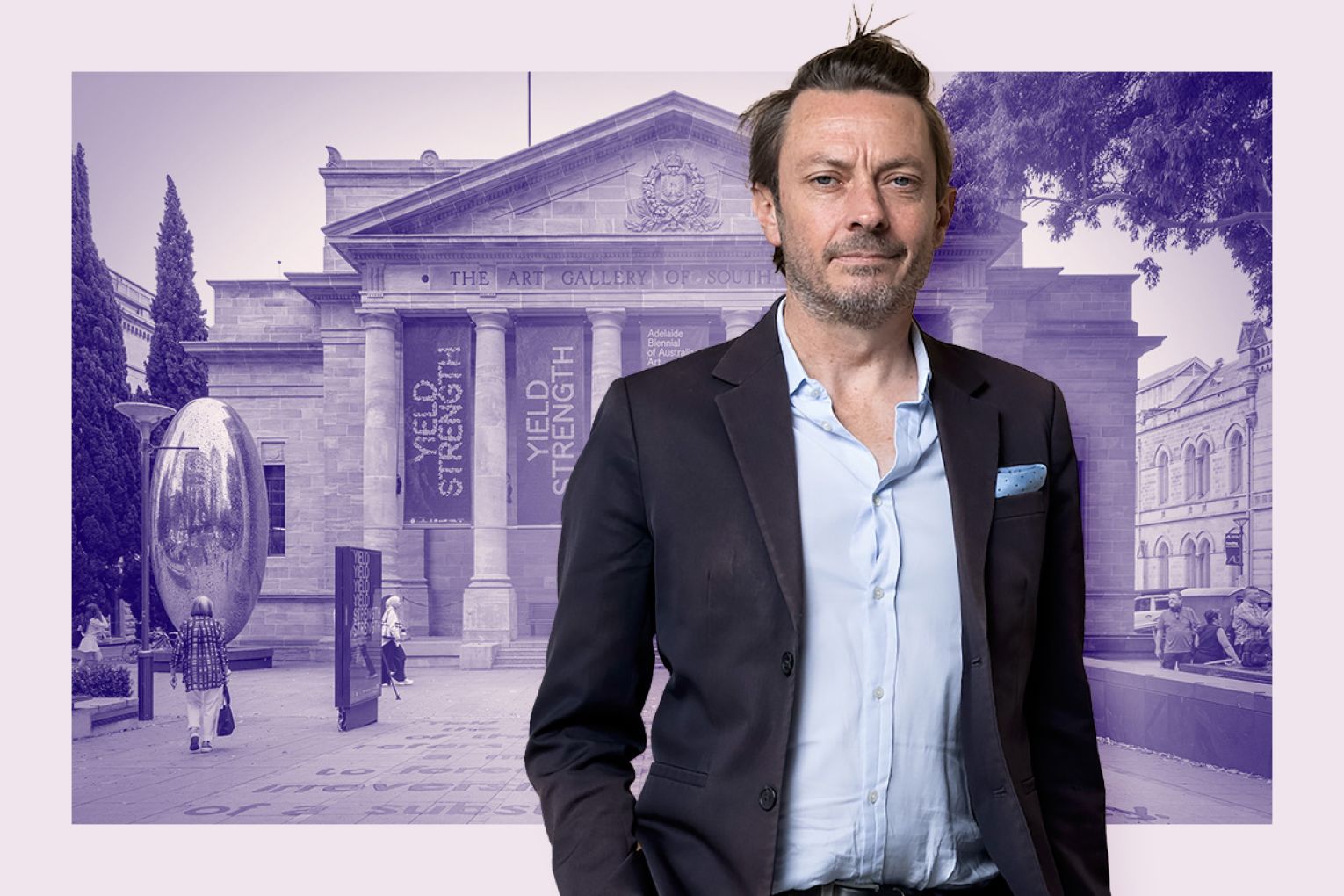 Gertrude Contemporary artistic director Mark Feary will curate the 2028 Adelaide Biennial of Australian Art. Images: Tim Herbert / Saul Steed / Supplied 