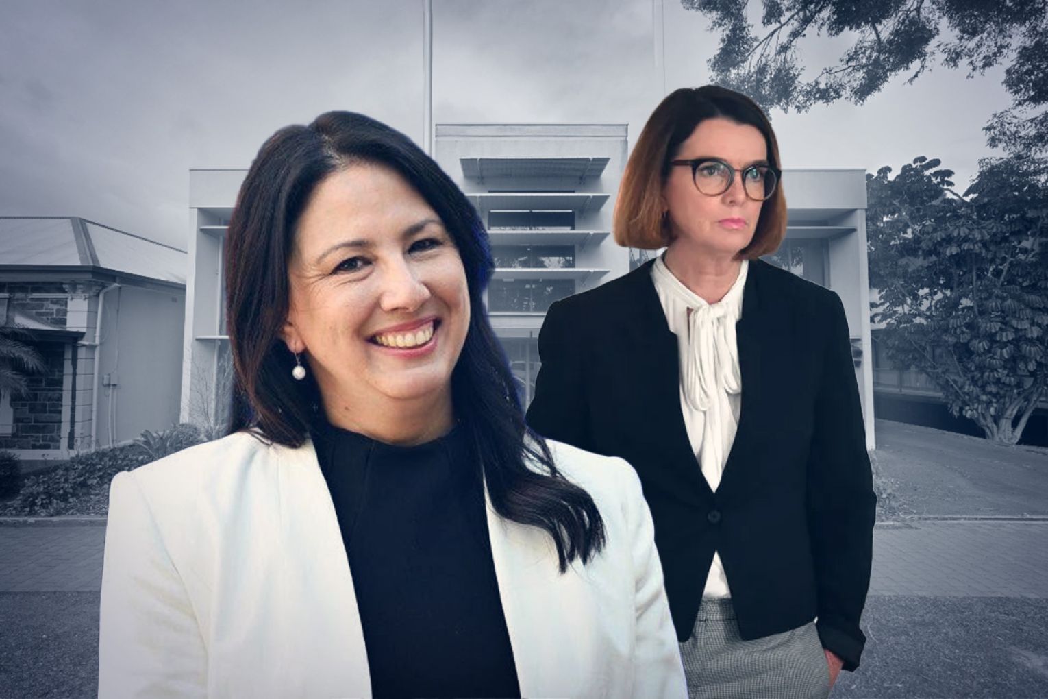 Current Liberal Party president and federal Senator Leah Blyth (left) and federal Liberal Senator Anne Ruston. Graphic created by James Taylor.