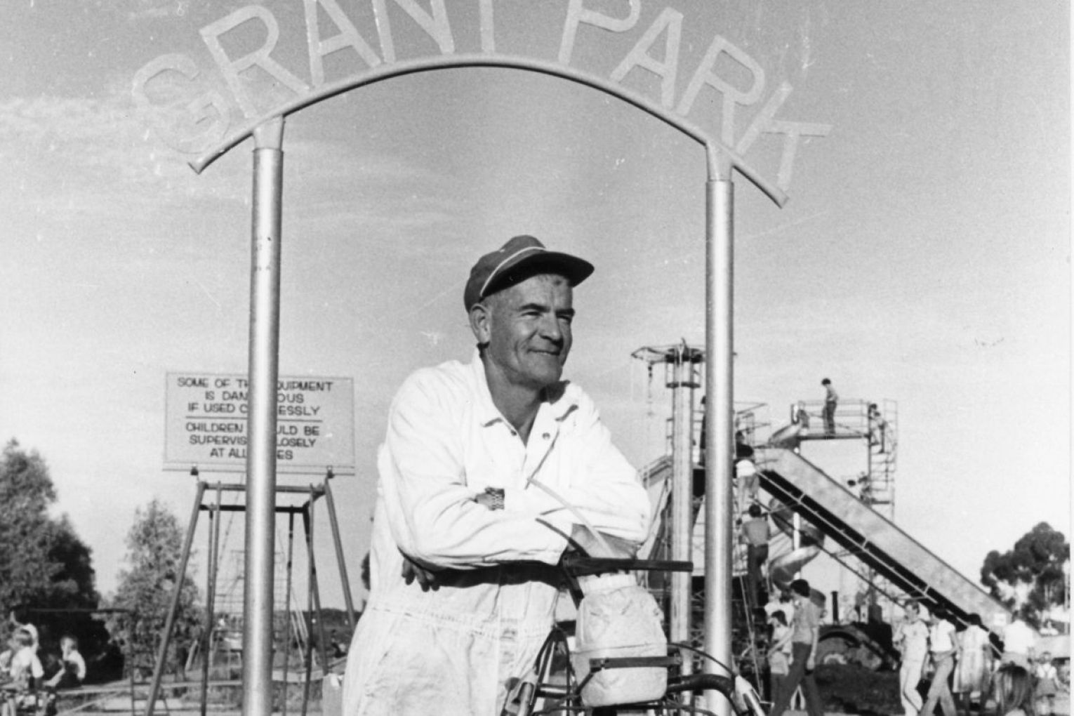 SA legend and creator of the original Monash Playground Grant Telfer in the 1970s was famous for his innovation, engineering talent and generosity. Picture: Telfer Collection