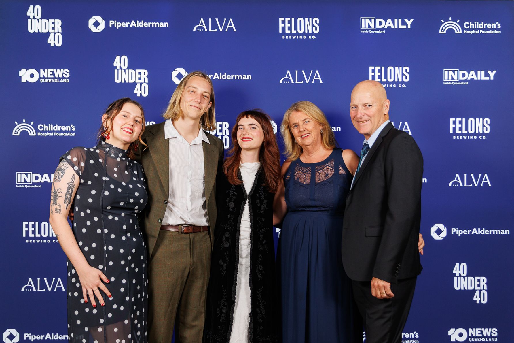 Hollie Harrison, 40 Under 40 Finalist Christopher Langenberg, Ruby McGregor, Anita Langenberg and Tony Langenberg 