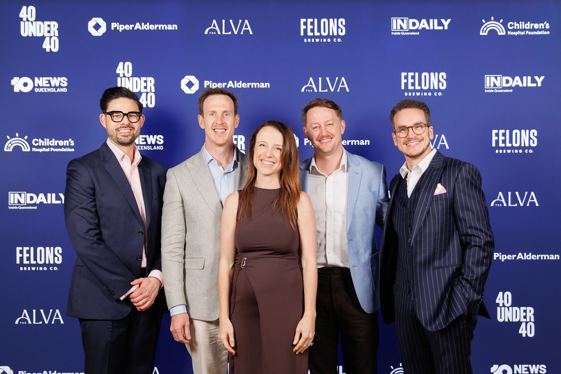 Dion Griggs, Greg O'Reilly, 40 Under 40 Finalist Jasmine O'Reilly, Nick McPhee and Alistair Staines 