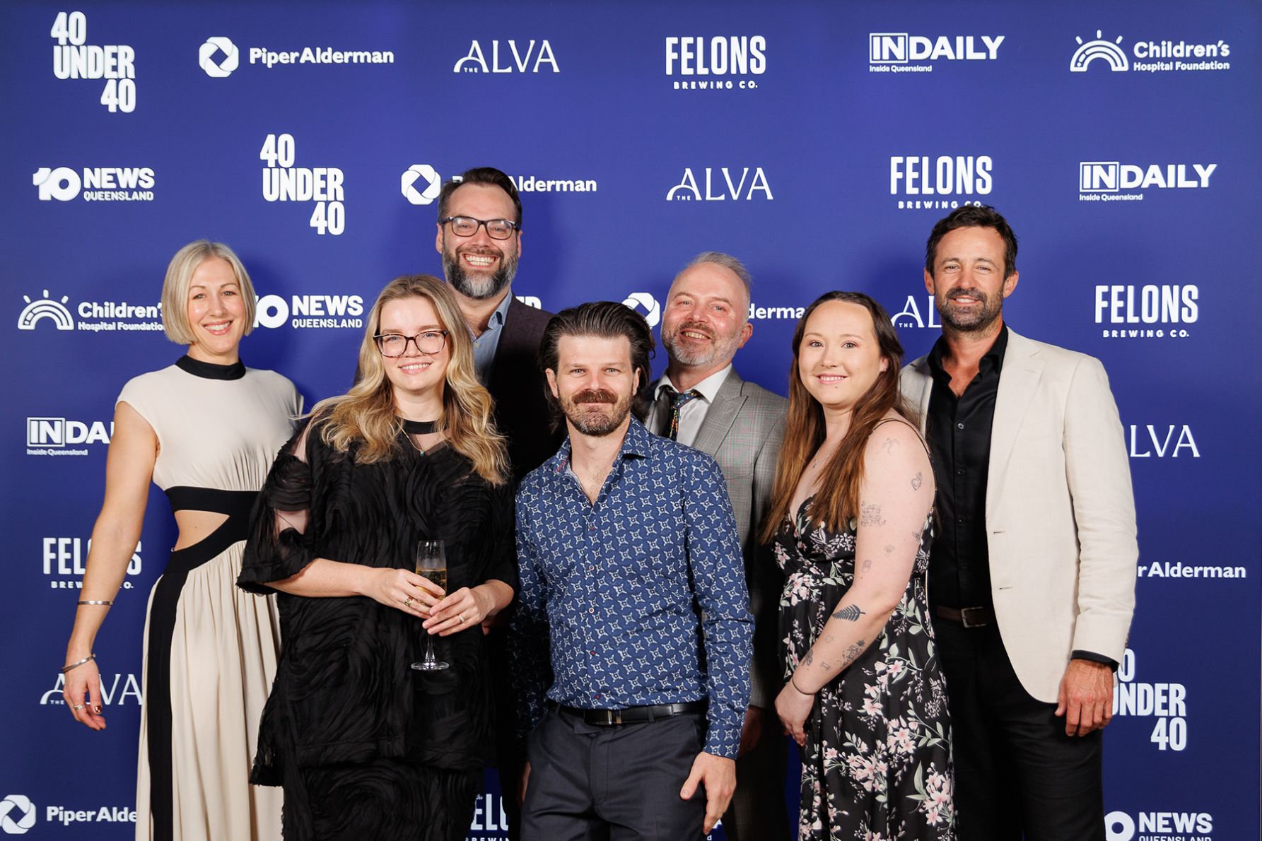 Anna Streater, 40 Under 40 Finalist Tom Champion, Lincoln Gibbs, Gareth Edie, Katie Paterson, Jared Palu and Shakira Conan 