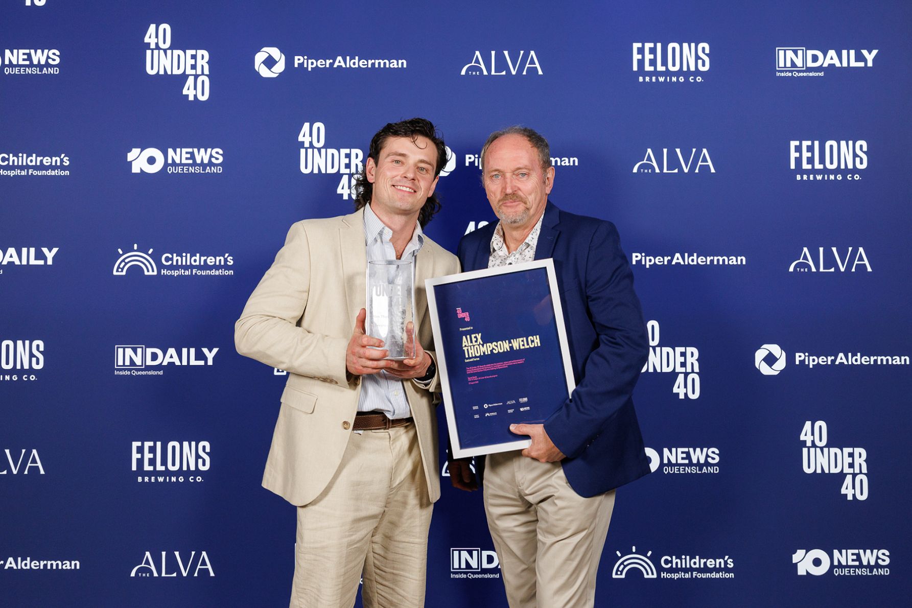 Emerging Industries Award Winner Alex Thompson-Welch and father 