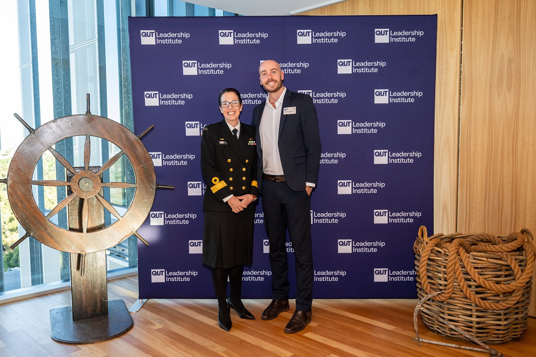 Commodore Phillipa Hay from the Australian Navy and CBA state manager Aaron Bergstrum