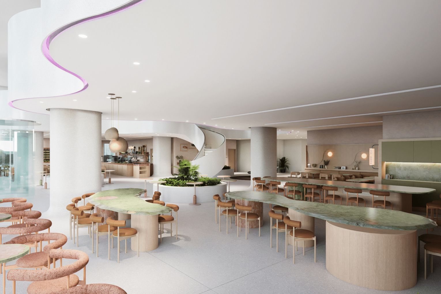 Renders of LuLóu and SweetLeaf, opening soon in The City | Credit: ALKOT Studio for HomeTeam