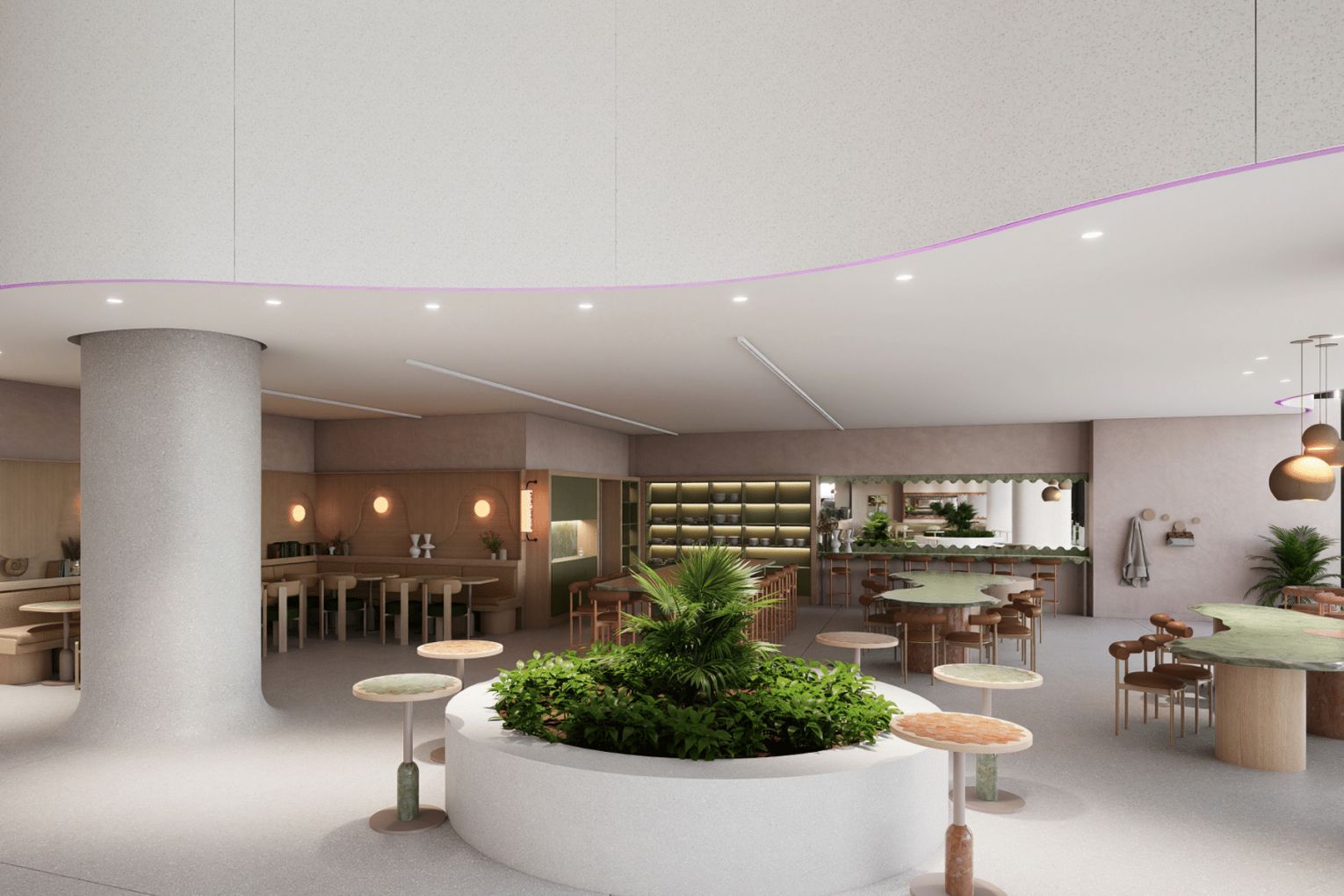 Renders of LuLóu and SweetLeaf, opening soon in The City | Credit: ALKOT Studio for HomeTeam
