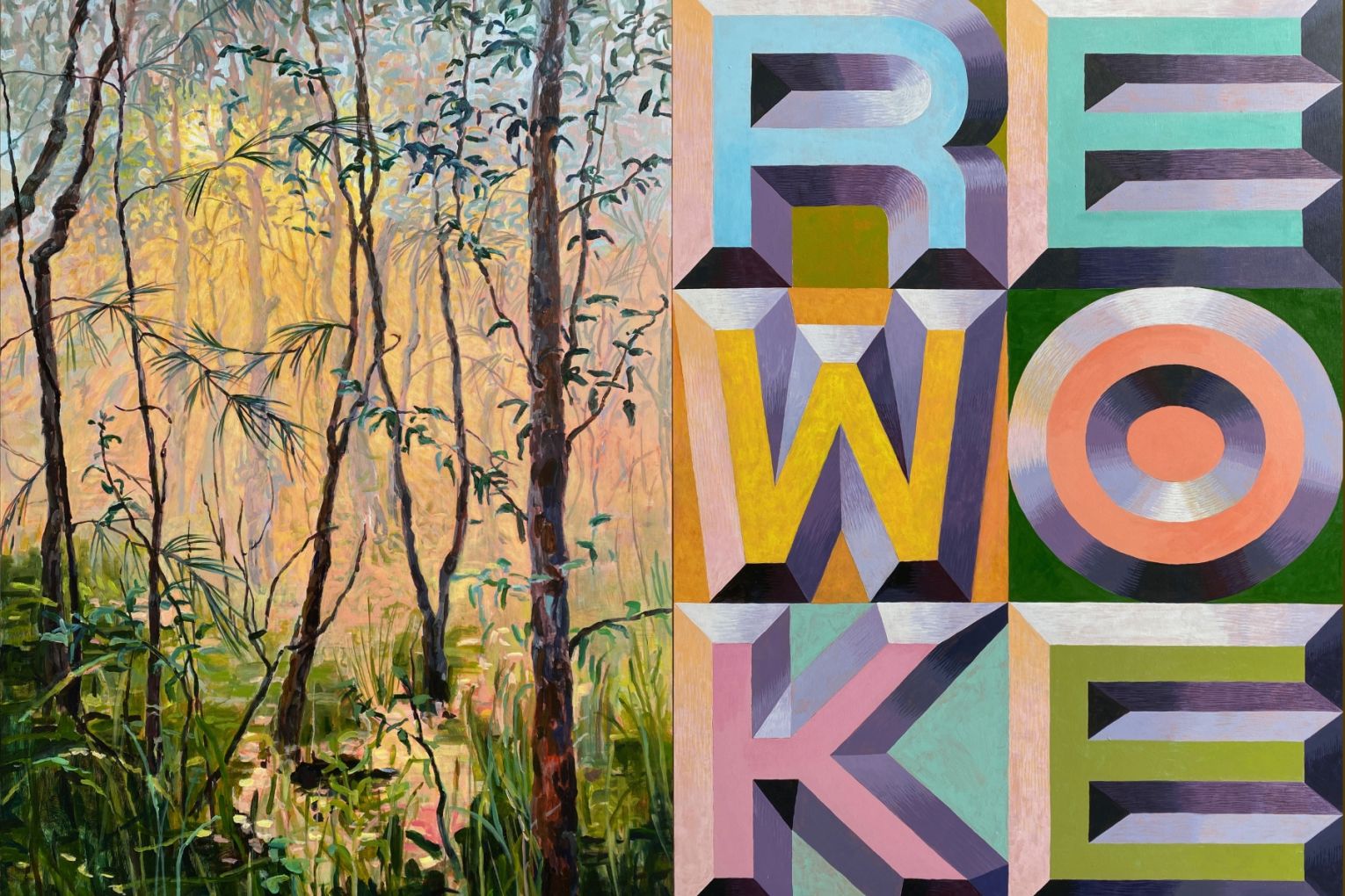 RE-woke by Leigh Schoenheimer has won this year's Queen's Wharf Art Prize and is part of the finalists' exhibition at Petrie Terrace Gallery, Brisbane City.