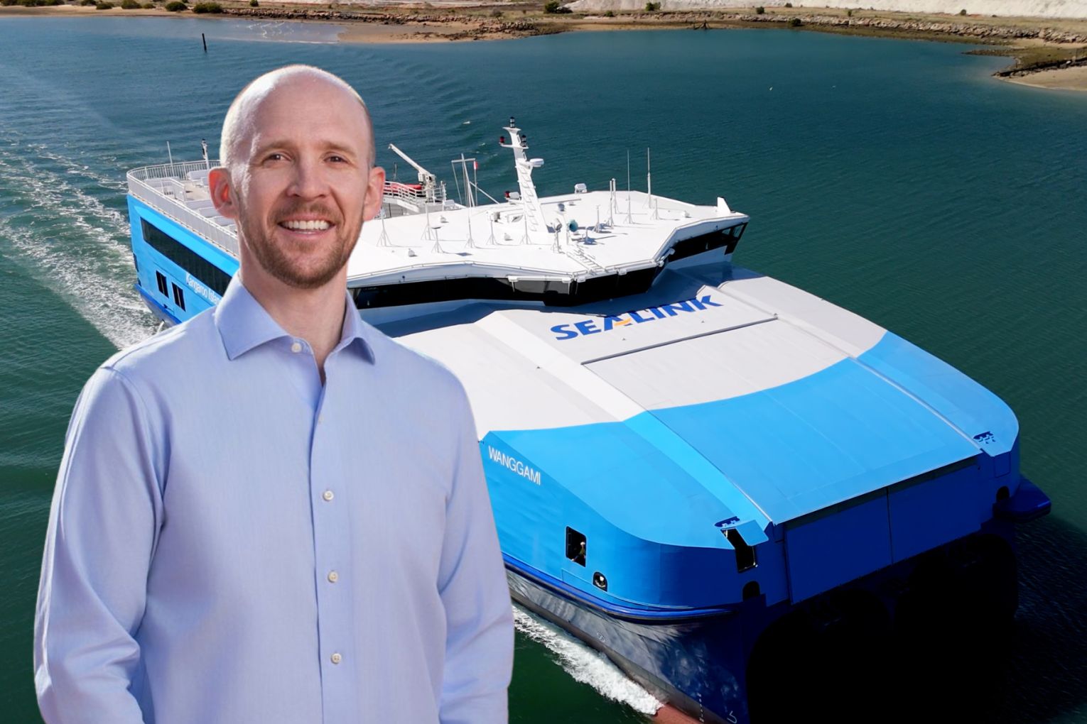 Kelsian CEO Graeme Legh has set the new date for the launch of the new KI ferry service. Picture: Kelsian