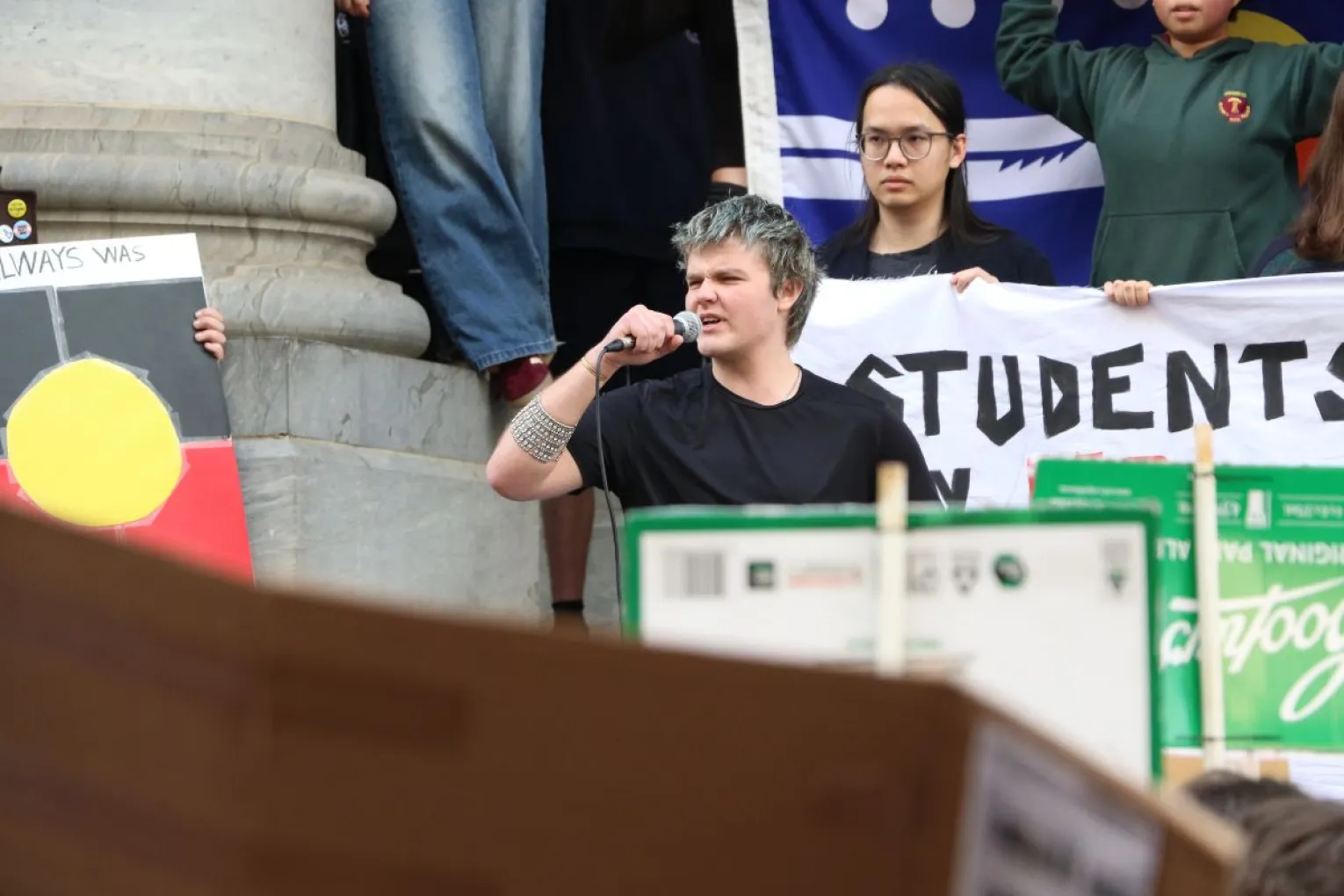 Thousands of high school and university students joined a protest yesterday against Pauline Hanson and One Nation. Photo: Charlie Gilchrist/InDaily