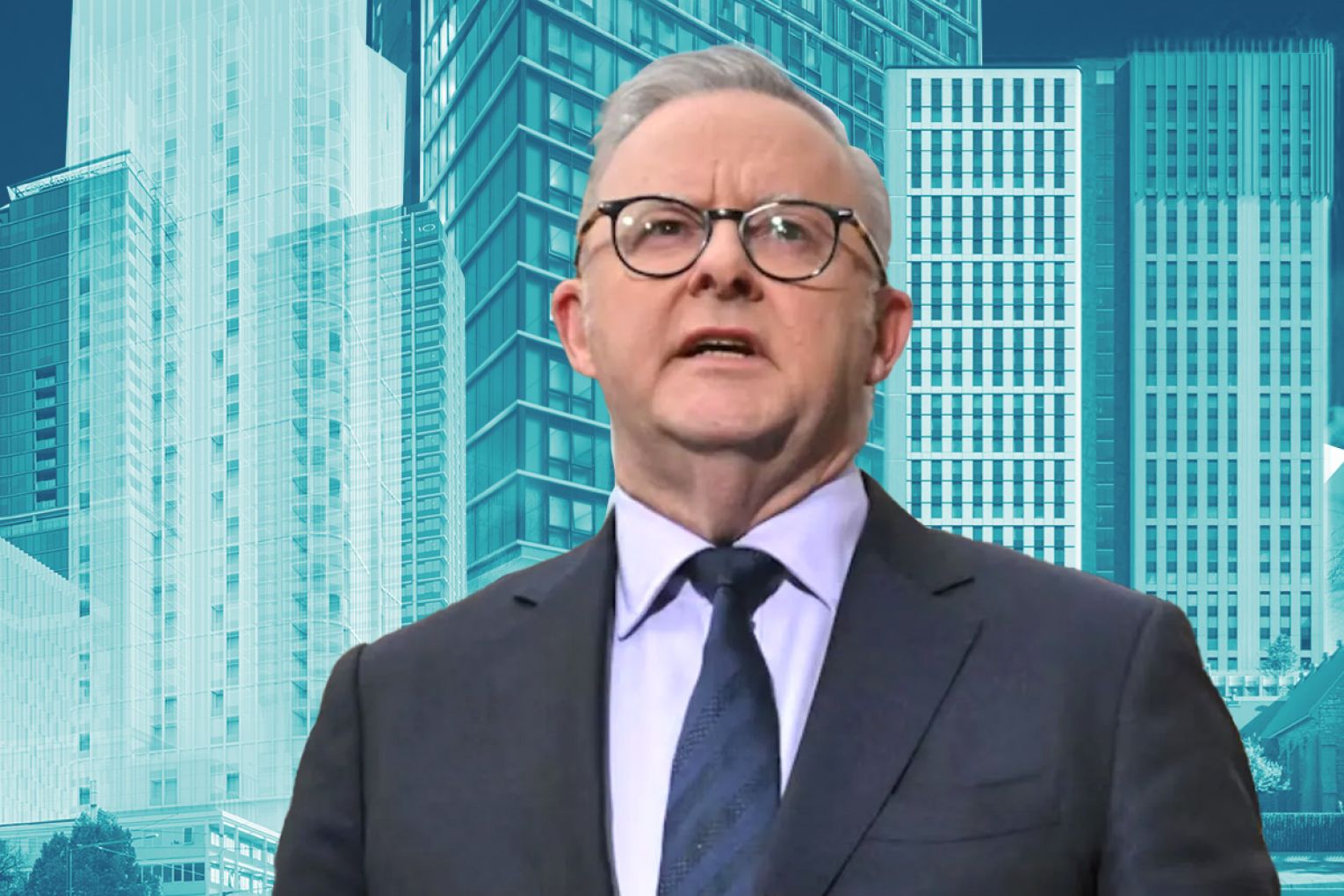 Prime Minister Anthony Albanese weighs in on Adelaide's state of play around international education. Graphic: James Taylor/InDaily. 