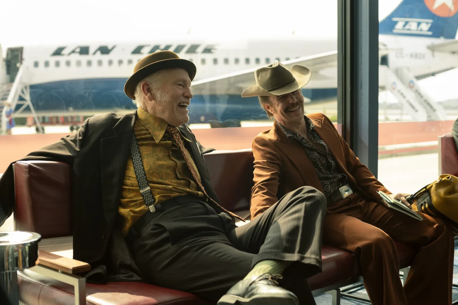John Malkovich and Sam Rockwell star in 2027 Adelaide Film Festival opening night film Wild Horse Nine. Photo: Diego Araya Corvalán / Searchlight Pictures / Supplied