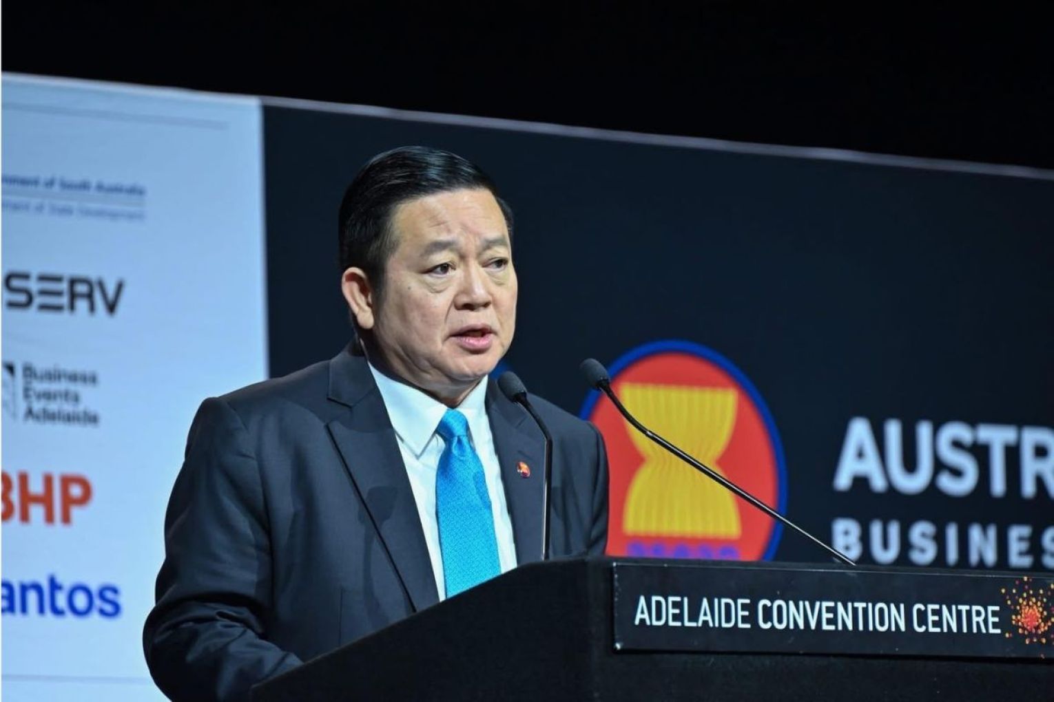 ASEAN Secretary General Dr Kao Kim Hourn at the Australian-ASEAN Business Forum in Adelaide. Picture: Supplied