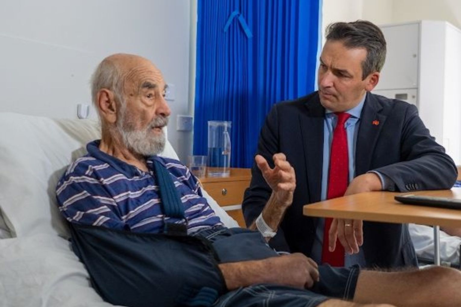 Health Minister Blair Boyer visiting patients at College Grove in Walkerville. Photo: LinkedIn