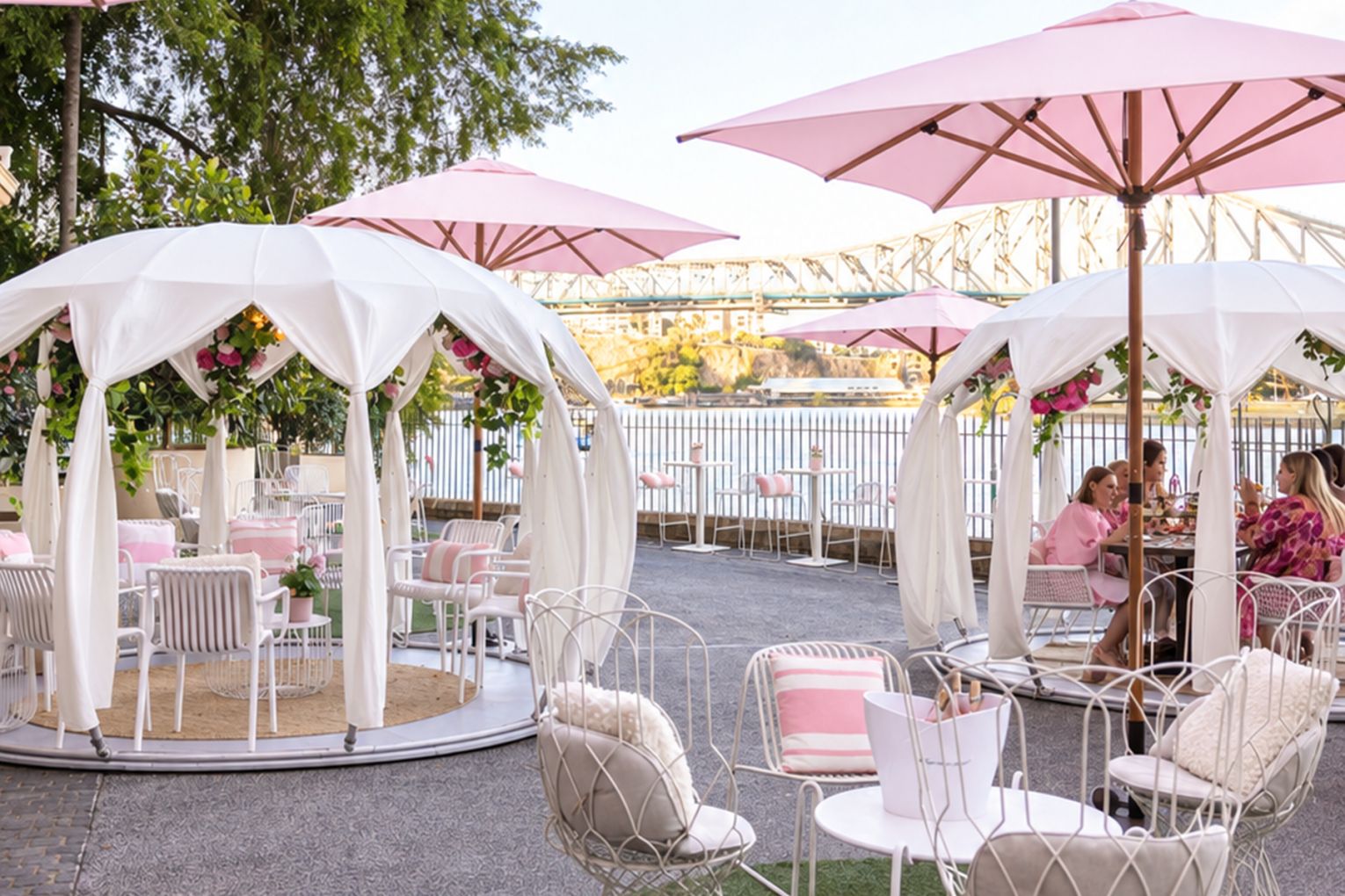 The Rosé Garden will unfurl within Custom House's Riverside Terrace from early October | Credit: images supplied