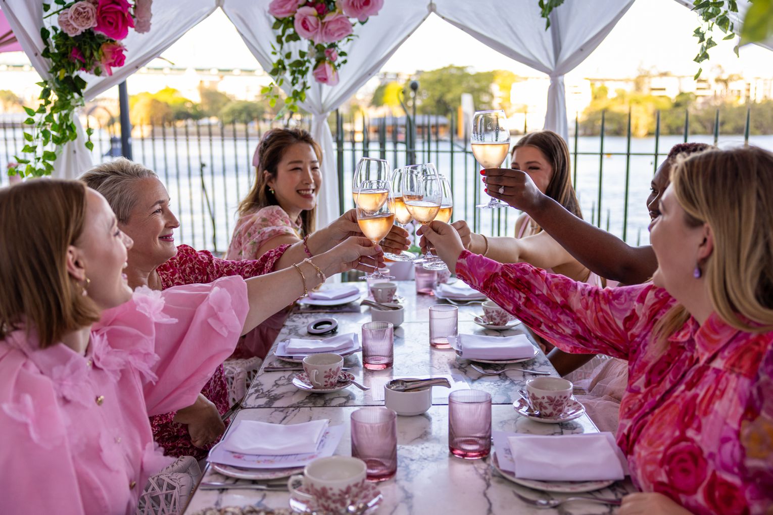 The Rosé Garden will unfurl within Custom House's Riverside Terrace from early October | Credit: images supplied