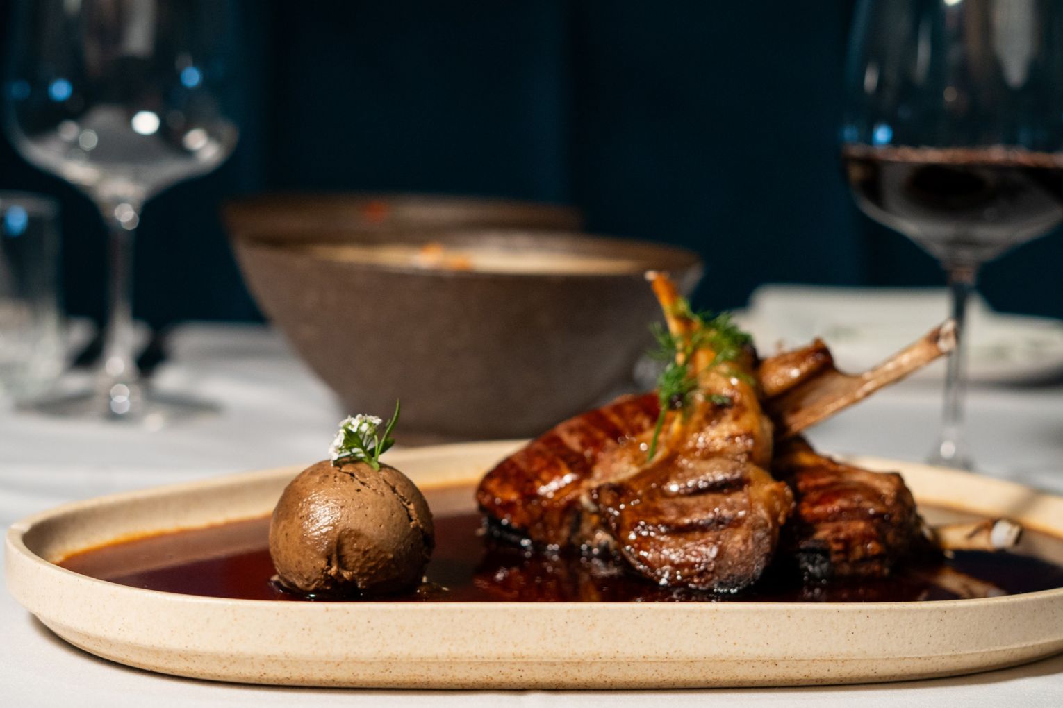 Award-winning chef Grant Madgwick and long-time business partner Antz Do Rozario are bringing some of the theatre of dining back with their latest venture, Grantz Dining Room | Credit: Food images Salt and Honey, venue images Jade Quinlivan