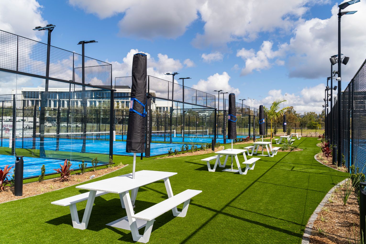Racquet Club has officially opened at Robina Town Centre, bringing 13 courts dedicated to padel and pickleball, plus a bar and cafe | Credit: supplied