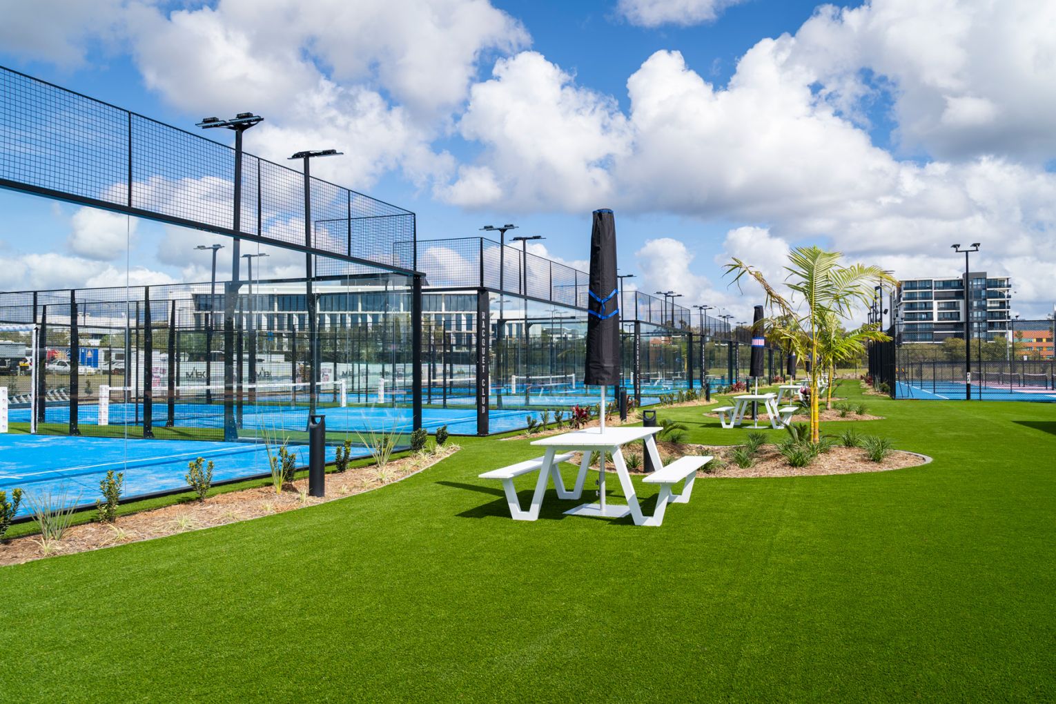 Racquet Club has officially opened at Robina Town Centre, bringing 13 courts dedicated to padel and pickleball, plus a bar and cafe | Credit: supplied