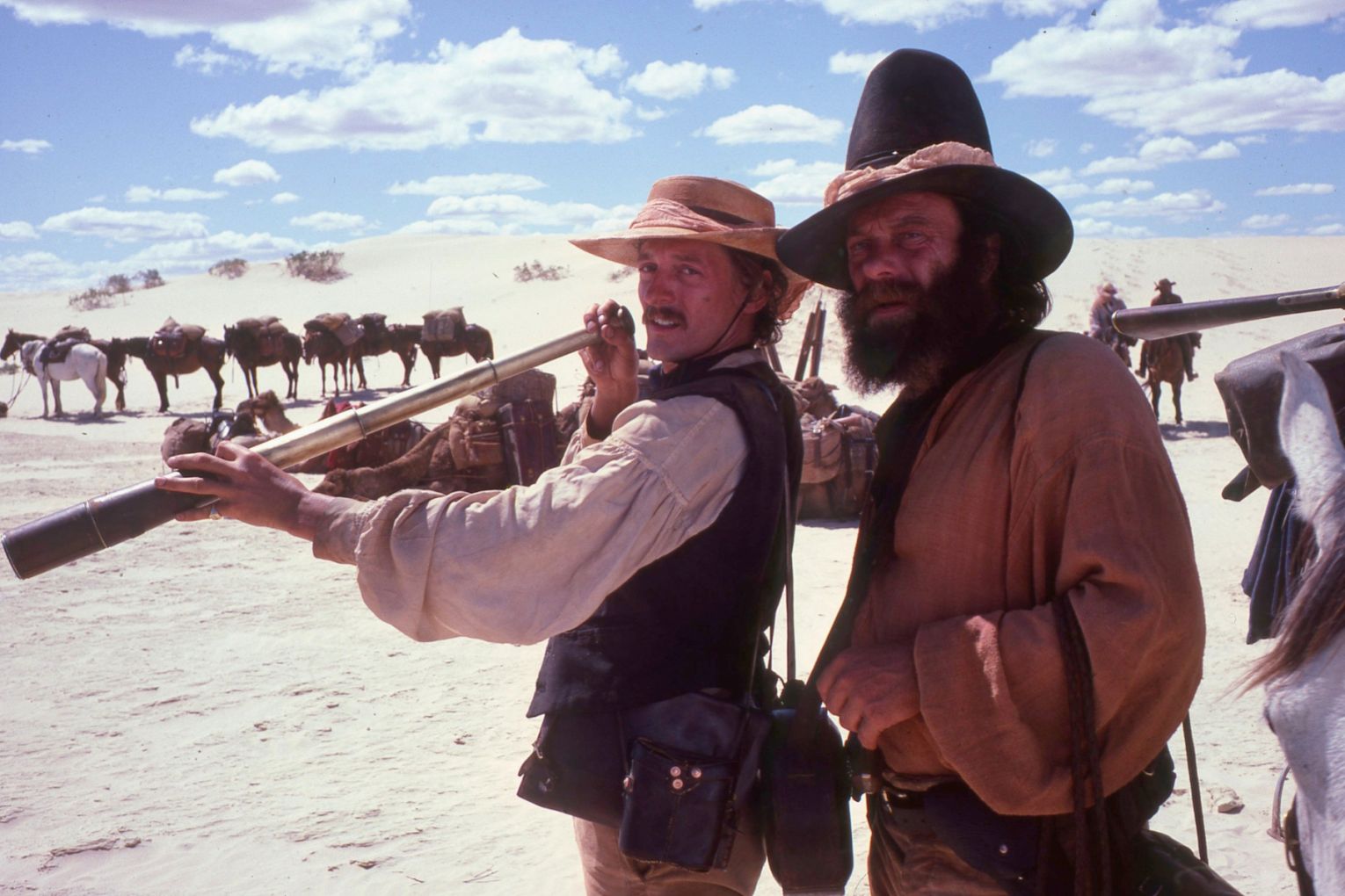 NIgel Havers and Jack Thompson starred in 1985 film Burke and Wills, about two explorers on a doomed journey trying to cross Australia on foot in the 19th century.