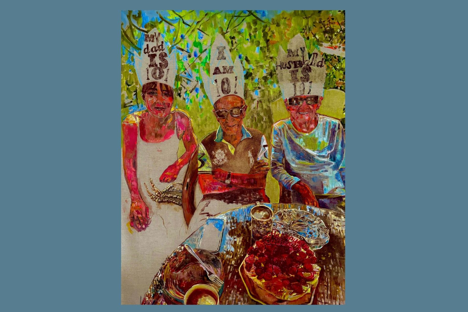 Pat Hoffie has taken out the Lord Mayor's Prize, worth $50,000, at this year's Brisbane Portrait Prize, for her painting, Family Birthday (QLD).