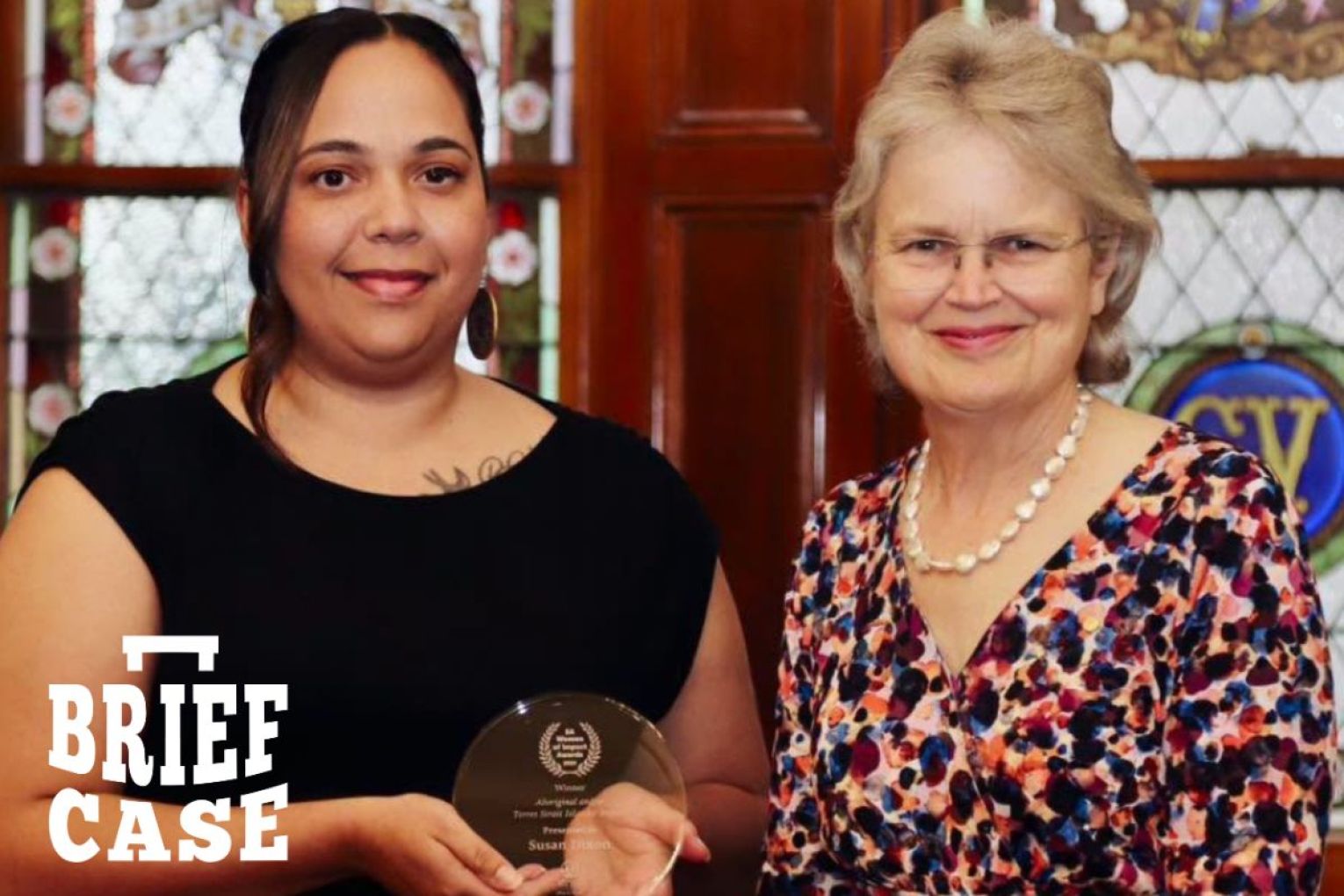 Governor of South Australia Frances Adamson presents the Aboriginal and/or Torres Strait Islander Impact Award to Kahlia Miller-Koncz, who accepted the honour on behalf of her mother Susan Dixon. Photo: supplied