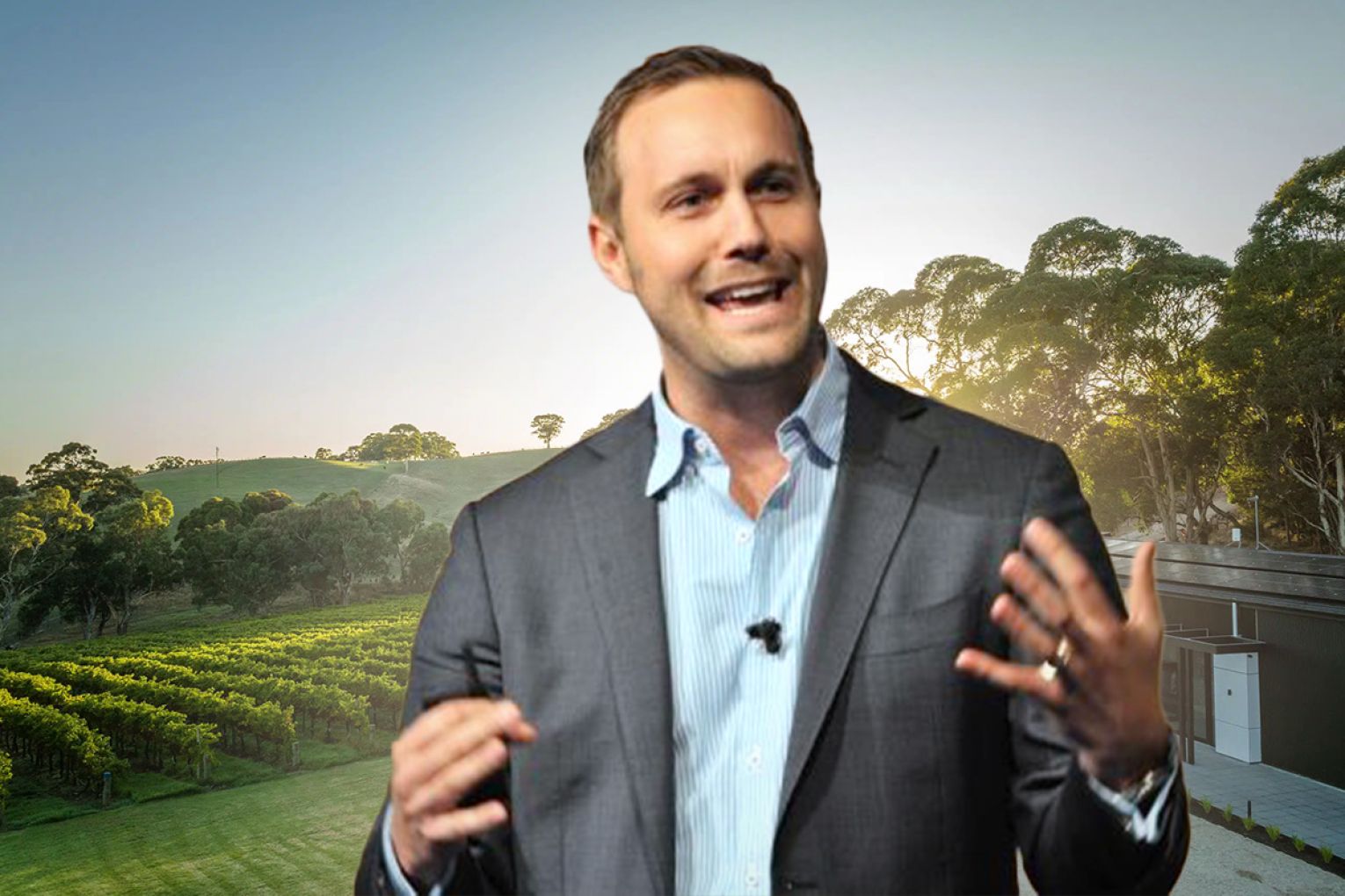 Australian Vintage CEO Tom Dusseldorp. Graphic: James Taylor/InDaily.