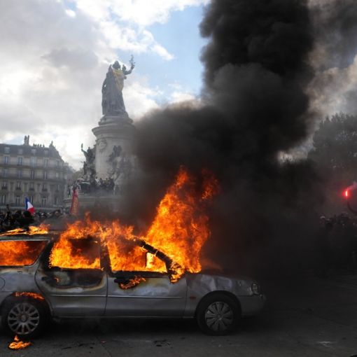 Thumbnail for Violence erupts across France over 'cost of living'