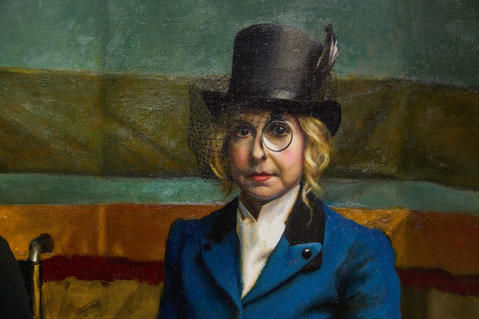 Anna Platten, There was an old woman who swallowed a fly, 2020-2021 (detail), oil on linen, timber, fabric. Photo: Sam Roberts / Supplied