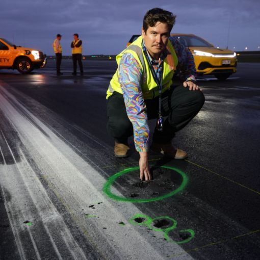 Thumbnail for Planes delayed as lightning blasts holes in airport runway