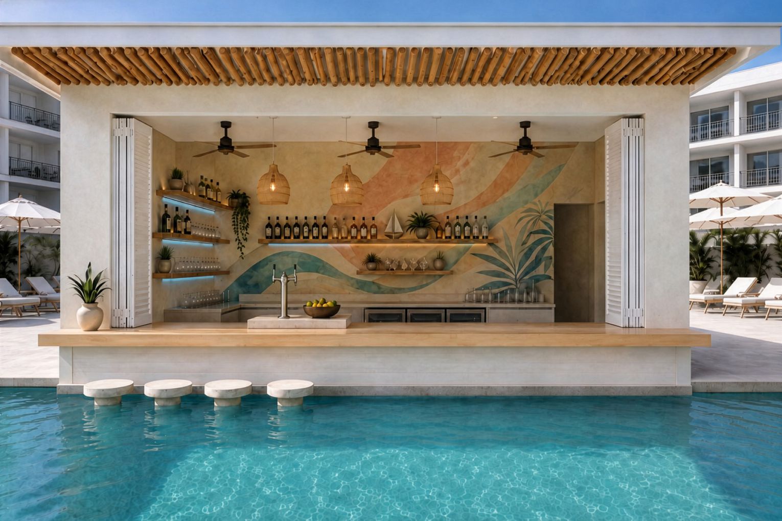 Artist impressions of Oh Shun Blu, the new adults-only pool at Paradise Resort | Credit: supplied