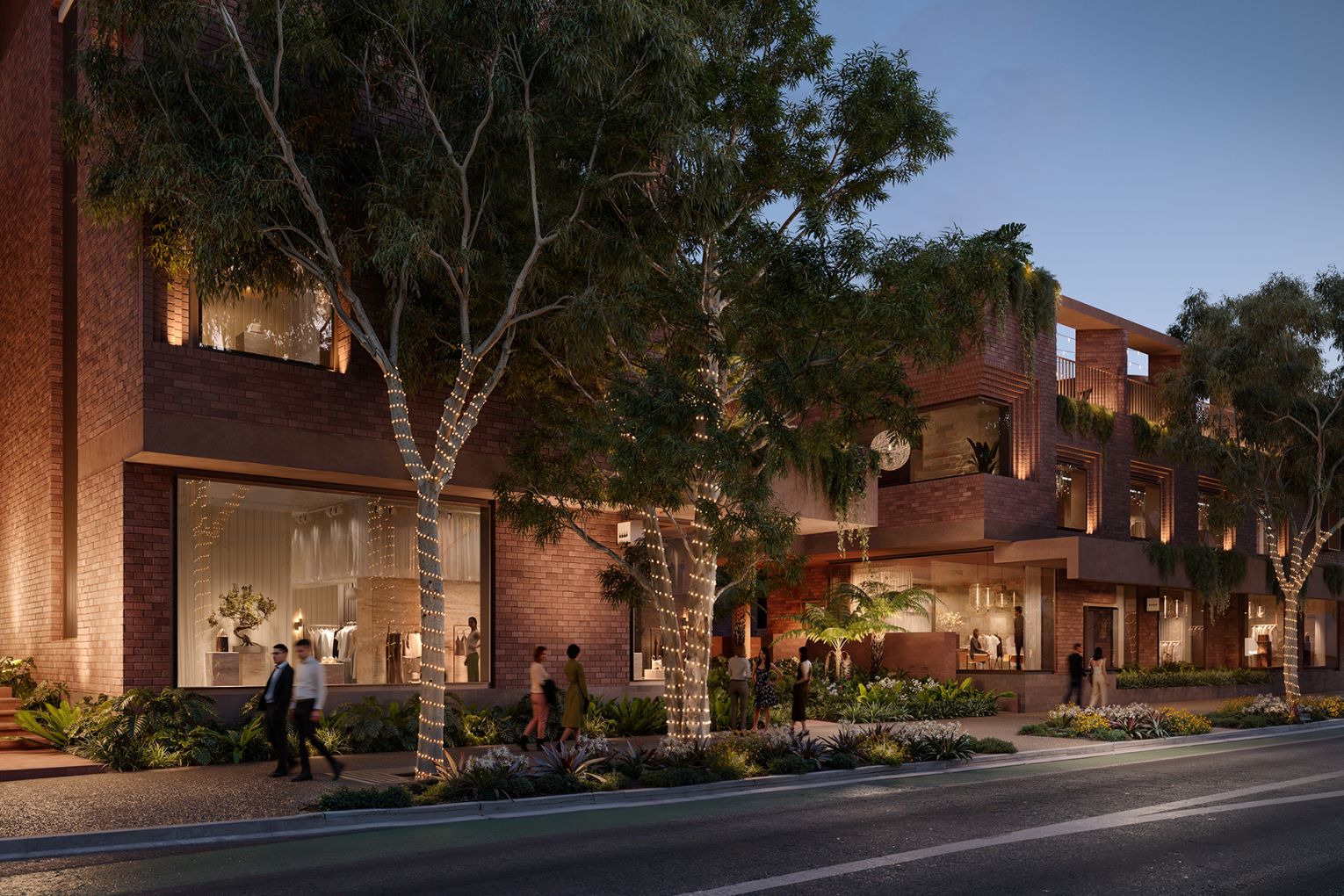 Renders of Sanctuary by Aria Property Group, which will redevelop five lanes across South Brisbane's Melbourne Street | Credit: Aria Property Group