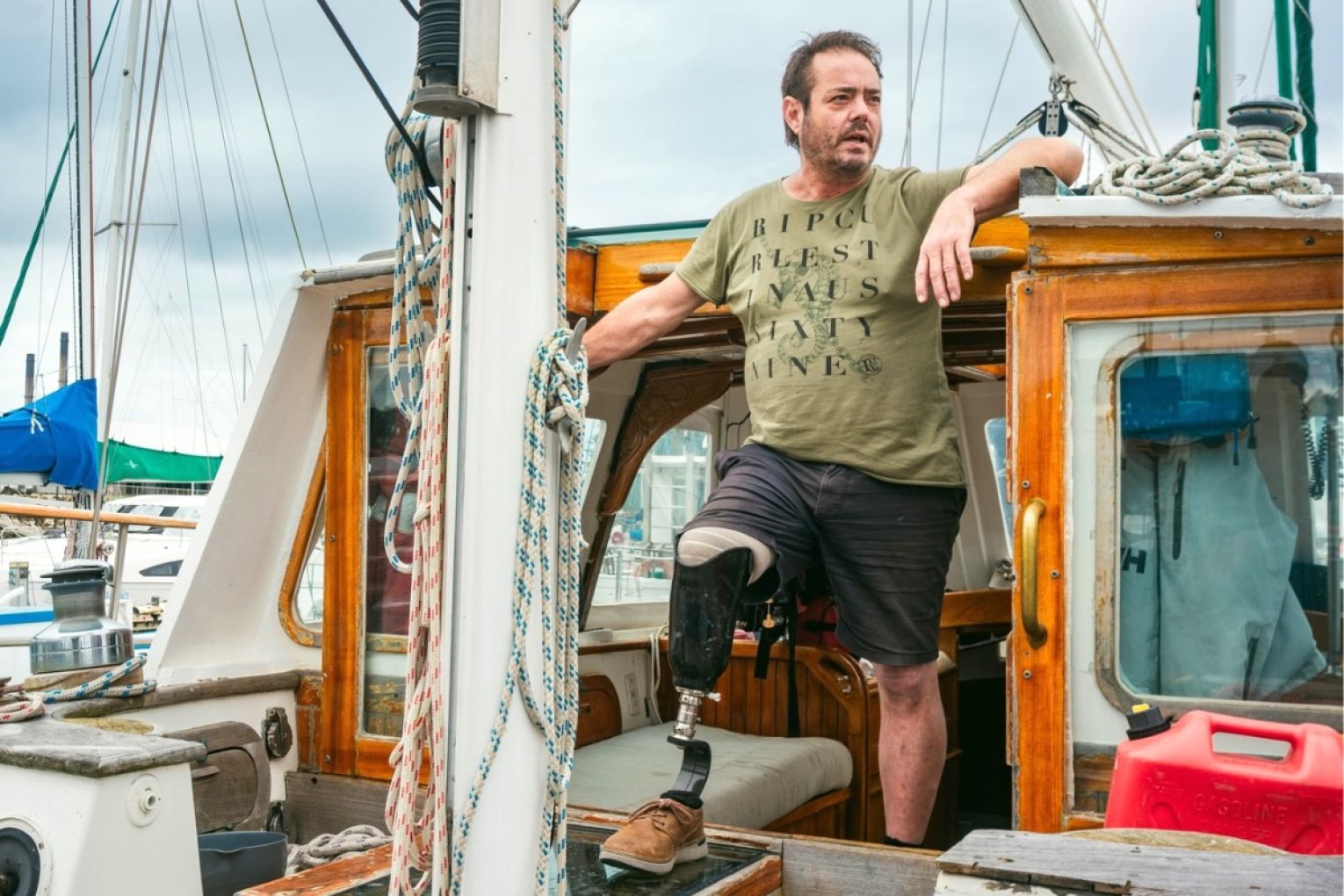 Amputee Tim Whitrow is aiming to break a record by sailing non-stop around the world. Photo: Supplied