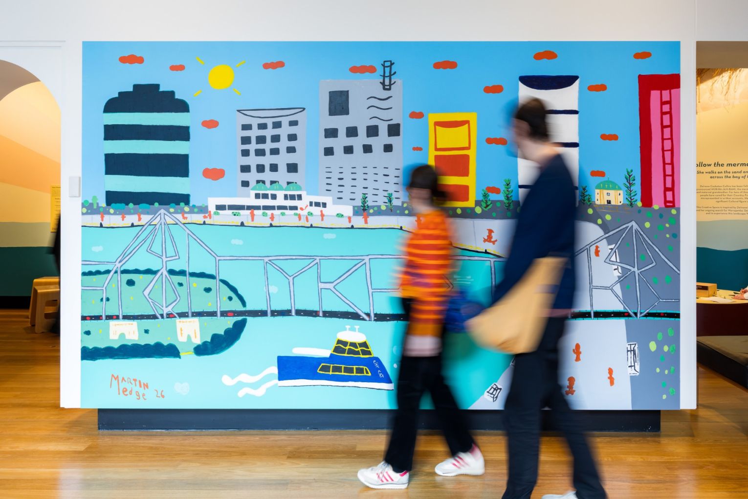 Museum of Brisbane artist-in-residence Martin Edge's colourful work was a big attraction recently. Photo: Katie Bennett